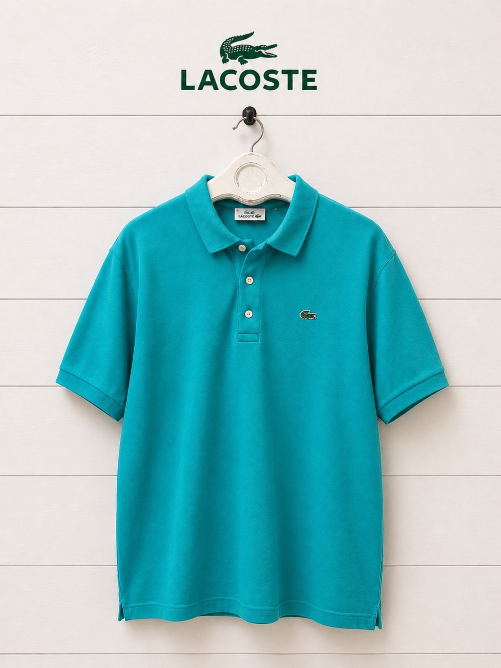LACOSTE Turquoise Polo Shirt Size 8 (FR 8 / US 3XL) run Small
